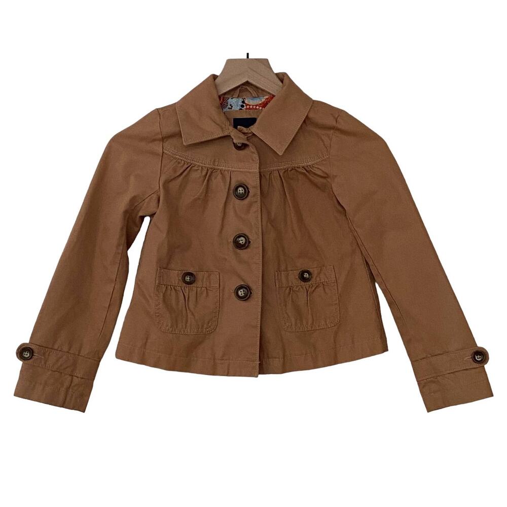 GAP KIDS Girls Size Medium Khaki Brown Button Down Long Sleeve Barn Jacket